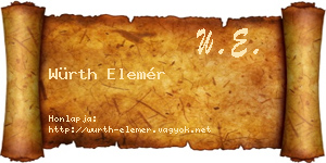 Würth Elemér névjegykártya